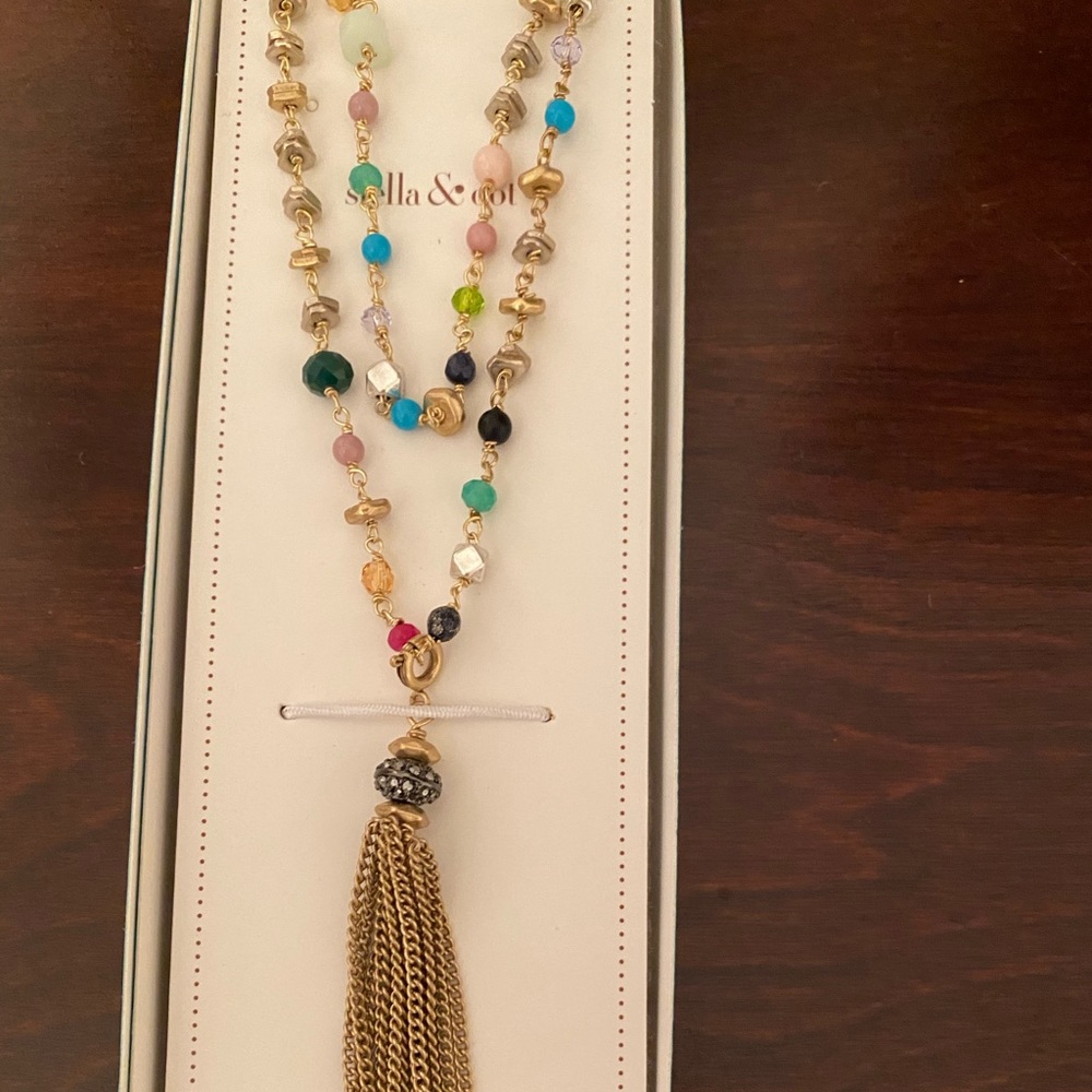 Stella & Dot Gitane Gold Necklace NIB